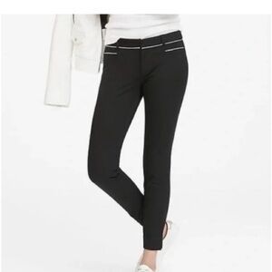Banana Republic Sloan Pants Black White Trim Size 4 Stretch Ankle Career Work